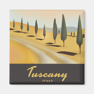 Imã cartaz de viagem estilo vintage da Toscana Itália