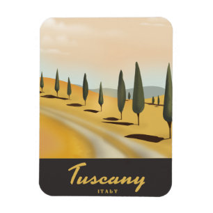 Ímã cartaz de viagem estilo vintage da Toscana Itália