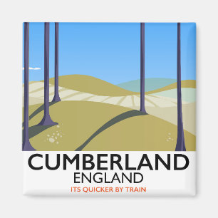 Imã Cartaz de viagem estilo vintage de Cumberland, Ing