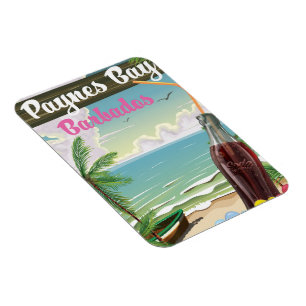 Ímã Cartaz de viagem estilo vintage de Paynes Bay Barb
