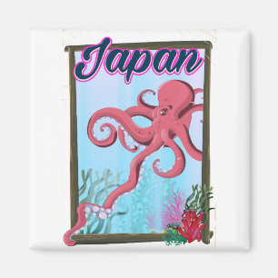 Imã cartaz de viagem estilo vintage do Japão