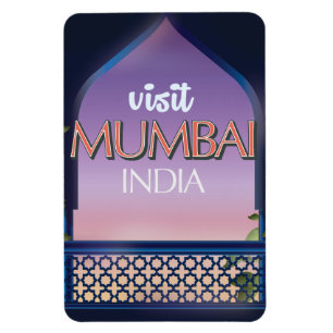 Ímã Cartaz de viagem estilo vintage Mumbai Índia