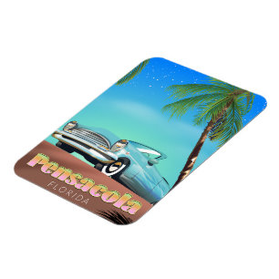 Ímã Cartaz de viagem estilo vintage Pensacola, Flórida