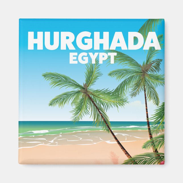 Imã Cartaz de viagem Hurghada Egito (Frente)
