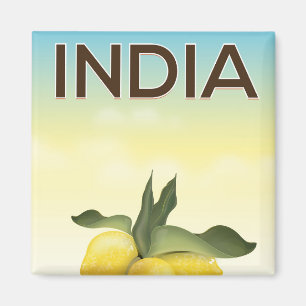 Imã Cartaz de viagem India Lemon