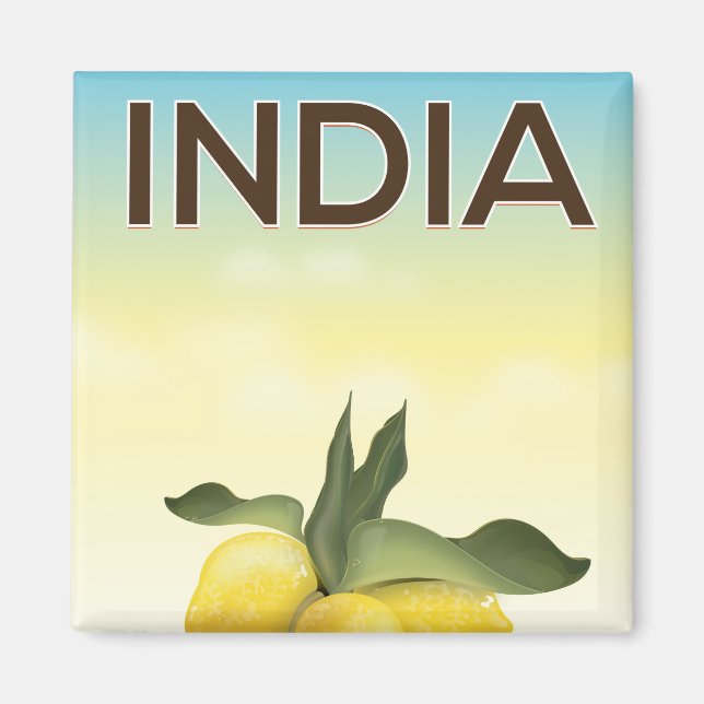 Imã Cartaz de viagem India Lemon (Frente)
