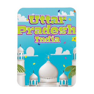 Ímã Cartaz de viagem indiano de Uttar Pradesh.