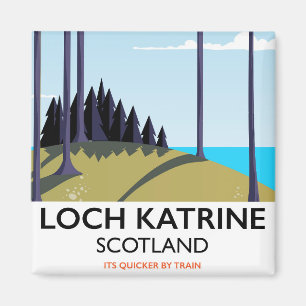Imã Cartaz de viagem Loch K Katrine Escócia