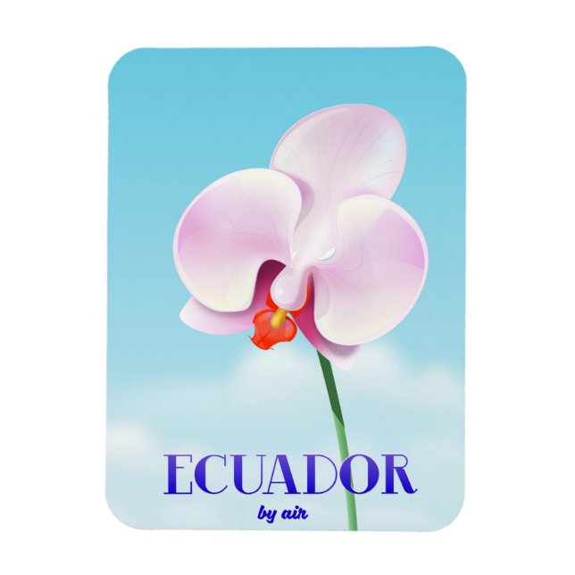 Ímã cartaz de viagem orquídea Equador (Vertical)