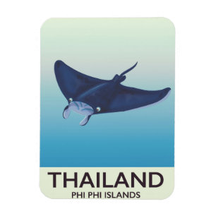 Ímã Cartaz de viagem para as Ilhas Phi Phi na Tailândi