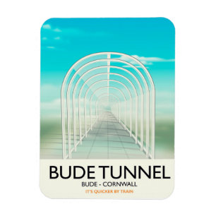 Ímã Cartaz de viagem paródico do Túnel de Bude, Cornwa