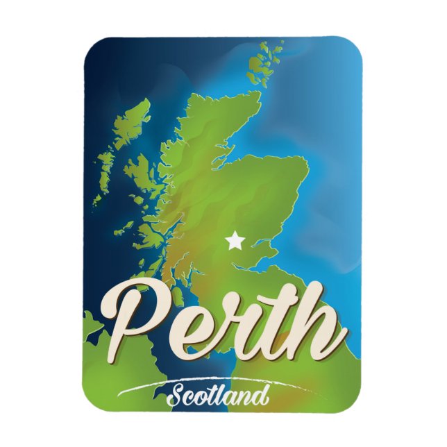 Ímã Cartaz de viagem Perth Escócia (Vertical)