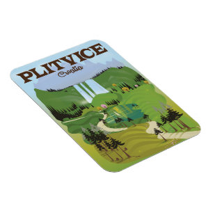 Ímã Cartaz de viagem Plitvice Croácia