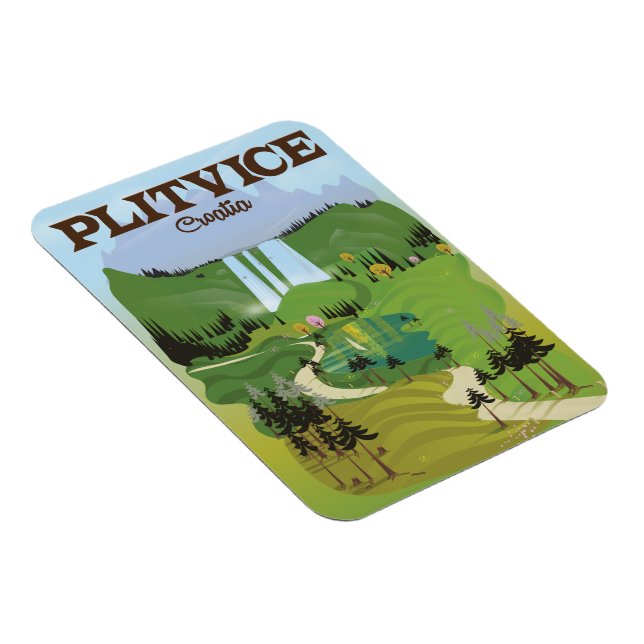 Ímã Cartaz de viagem Plitvice Croácia (Lado Direito)