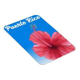 Ímã Cartaz de viagem Puerto Rico Flor de maga