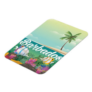 Ímã cartaz de viagem submarina de Barbados