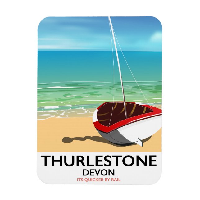Ímã Cartaz de viagem Thurlestone South Devon (Vertical)