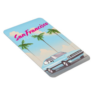 Ímã Cartaz de viagem tropical de São Francisco Califór