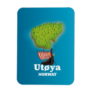 Ímã Cartaz de viagem Utøya Noruega
