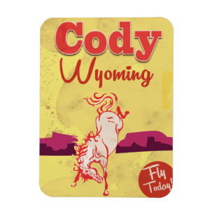 Ímã Cartaz de viagem vintage Cody Wyoming