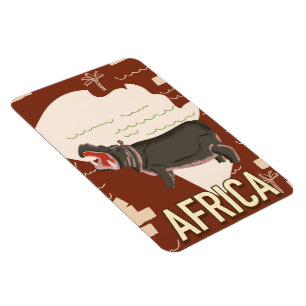 Ímã Cartaz de viagem vintage da África.