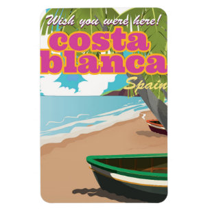 Ímã cartaz de viagem vintage da costa de Valência