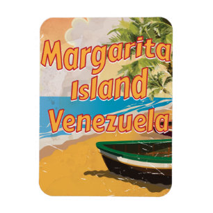Ímã Cartaz de viagem vintage da Ilha Margarita