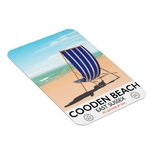 Ímã Cartaz de viagem vintage da Praia de Cooden East S