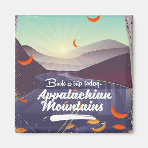 Imã cartaz de viagem vintage das Montanhas Apalaches