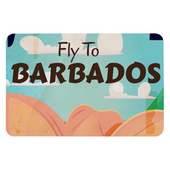 Ímã cartaz de viagem vintage de Barbados (Horizontal)