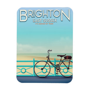 Ímã Cartaz de viagem vintage de Brighton, East Sussex.