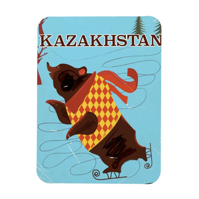Ímã cartaz de viagem vintage de desenho animado do caz (Vertical)