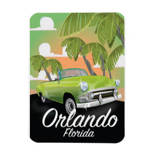 Ímã Cartaz de viagem vintage de Orlando Flórida