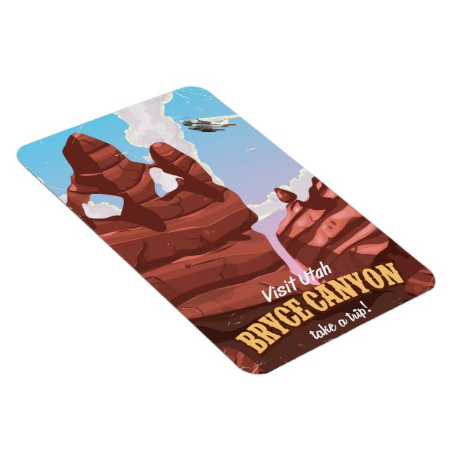 Ímã Cartaz de viagem vintage do Bryce Canyon (Lado Direito)