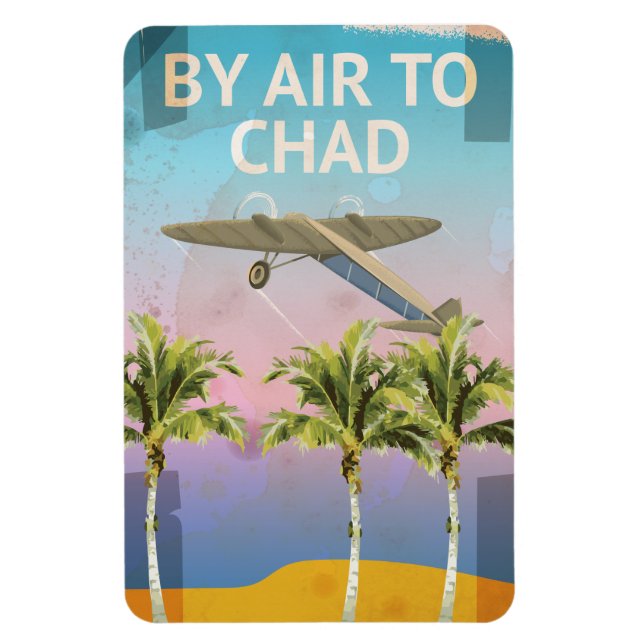 Ímã Cartaz de viagem vintage do Chade (Vertical)