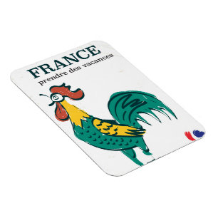 Ímã Cartaz de viagem vintage do galo da França