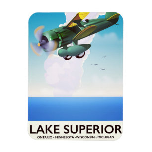 Ímã Cartaz de viagem vintage do Lago Superior