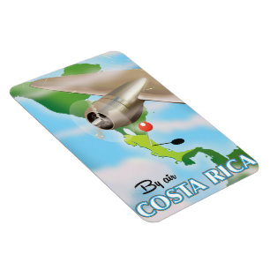 Ímã Cartaz de viagem vintage do mapa da Costa Rica
