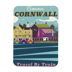 Ímã Cartaz de viagem vintage Experience Cornwall
