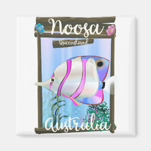 Imã Cartaz de viagem vintage Noosa Austrália