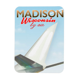 Ímã Cartaz de voo vintage Madison Wisconsin EUA
