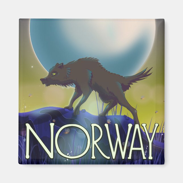 Imã Cartaz do Lobo da Noruega (Frente)