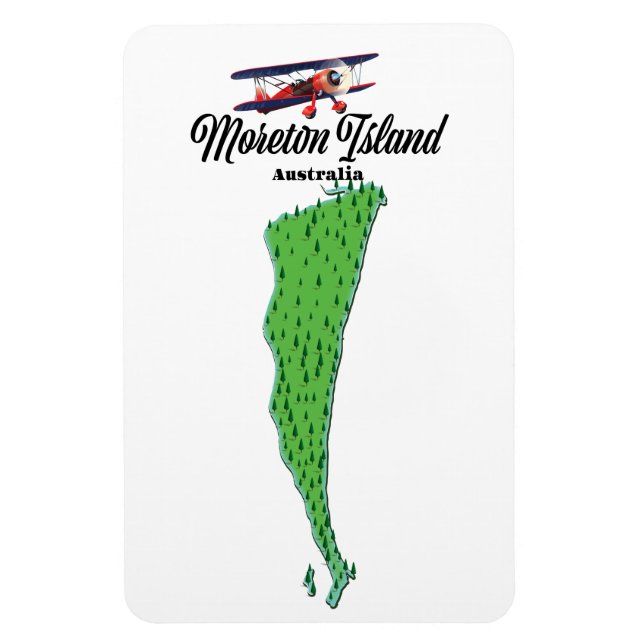 Ímã Cartaz do mapa da Ilha Moreton Austrália (Vertical)