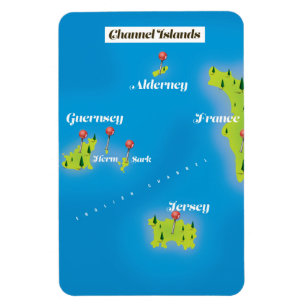 Ímã Cartaz do mapa das Ilhas do Canal.