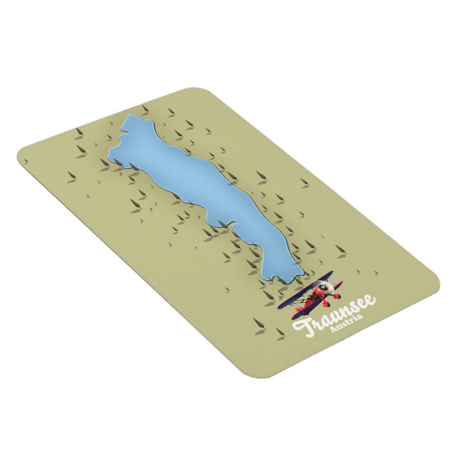 Ímã Cartaz do mapa do lago austríaco Traunsee (Lado Direito)