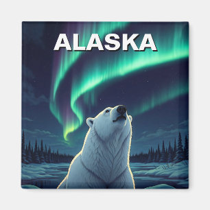 Imã Cartaz do norte do Urso Polar do Alasca