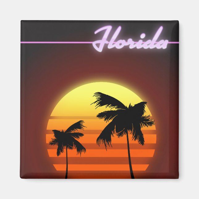 Imã Cartaz do pôr do sol da Flórida 1984 (Frente)