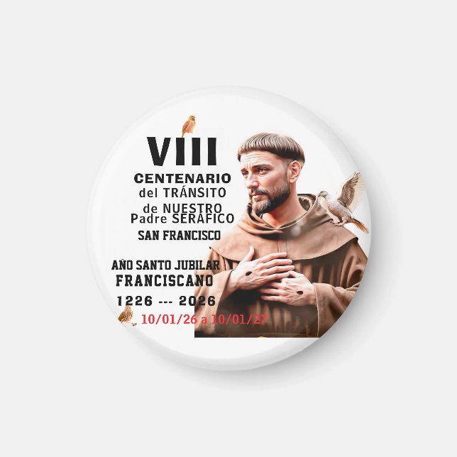 Imã Cartaz Glossy de São Francisco de Assis (Frente)