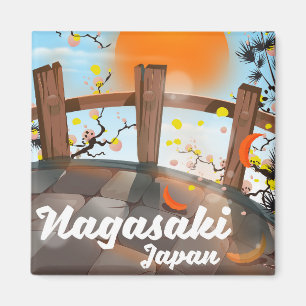 Imã Cartaz japonês da flor de Nagasaki