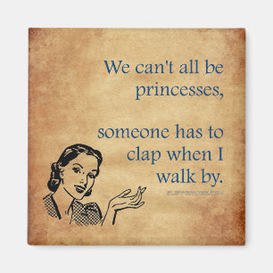 Imã Cartaz retrô vintage das princesas da SlipperyJoe'